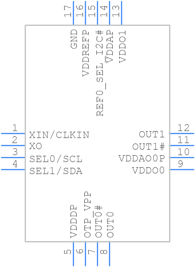 9FGV1008C001LTGI - Renesas Electronics - PCB symbol