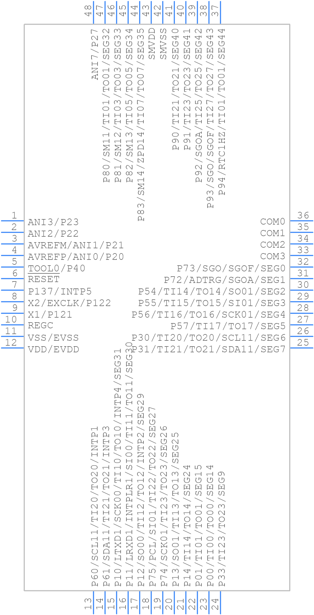R5F10DGECLFB#12 - Renesas Electronics - PCB symbol