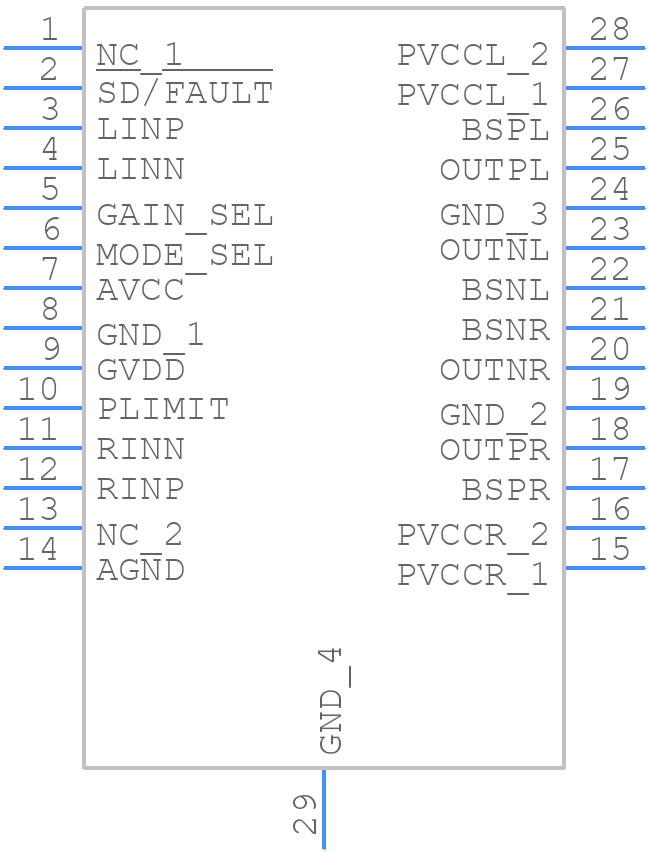 TPA3138D2PWP - Texas Instruments - PCB symbol