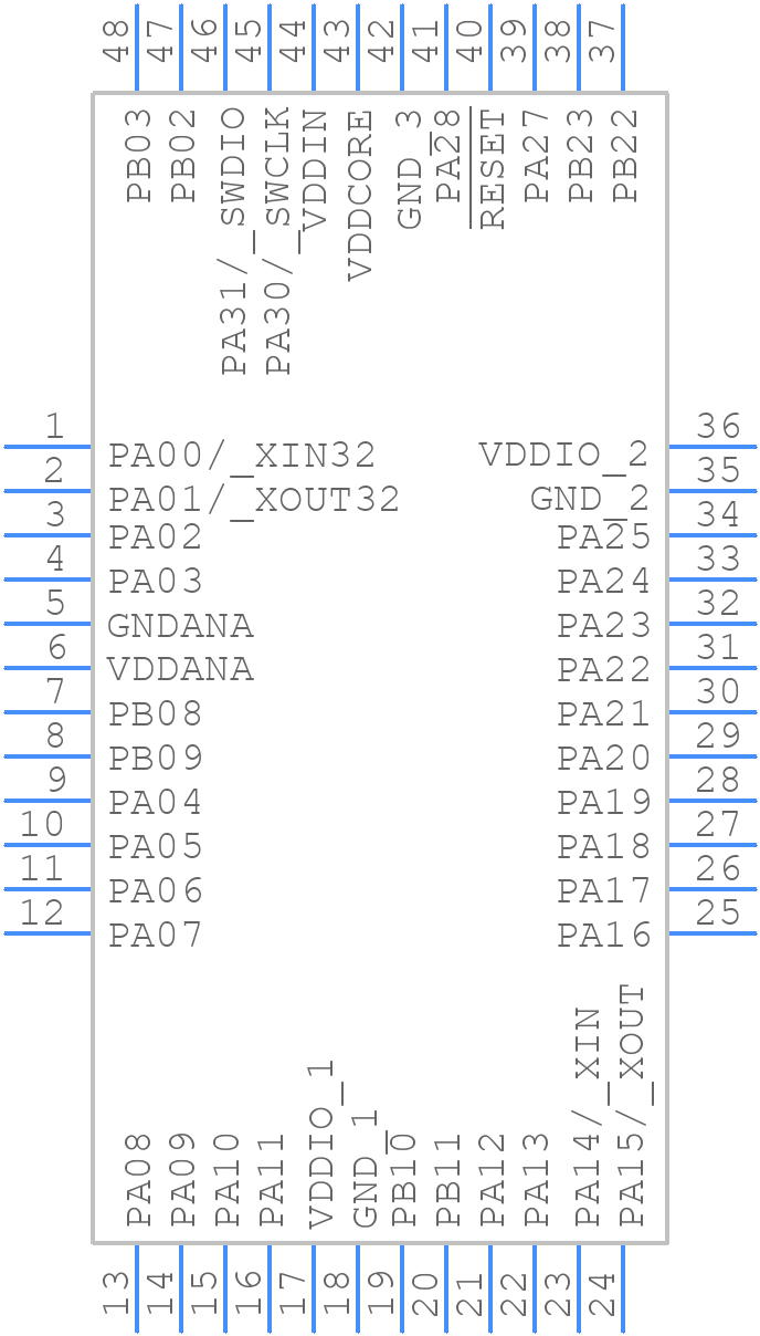 PIC32CM1216MC00048-I/Y8X - Microchip - PCB symbol