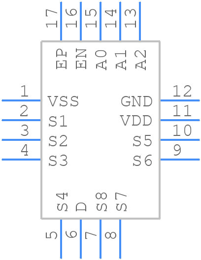 ADG1408YCPZ-REEL7 - Analog Devices - PCB symbol