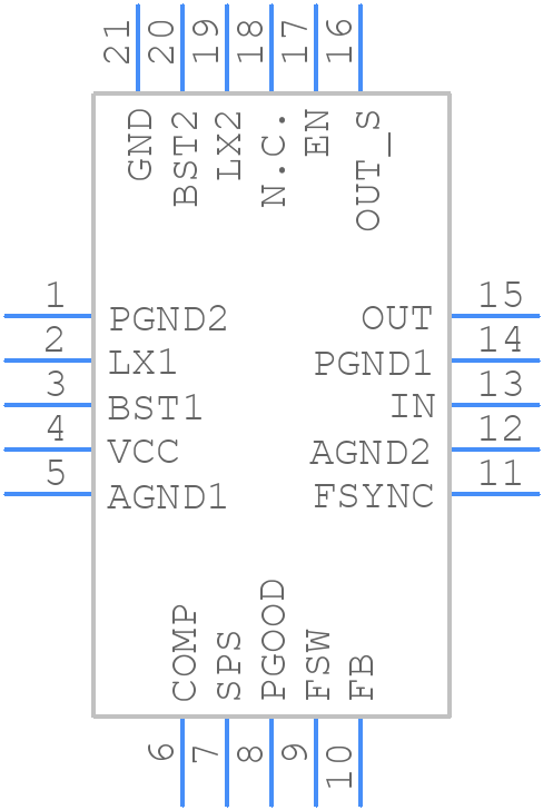 MAX20040BATPB/VY+ - Analog Devices - PCB symbol