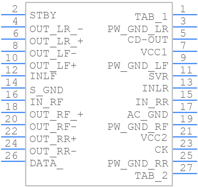 E-TDA7563 - STMicroelectronics - PCB symbol