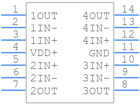 TLV2454AIPWRG4 - Texas Instruments - PCB symbol