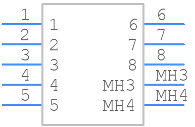 MTJ-88FX1-FS - Adam Tech - PCB symbol