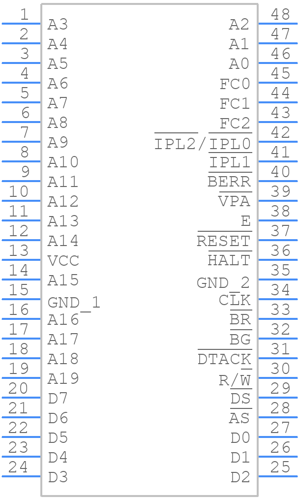 MC68008L8 - Motorola - PCB symbol