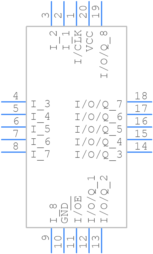 GAL16V8D-7LJ - Lattice Semiconductor - PCB symbol