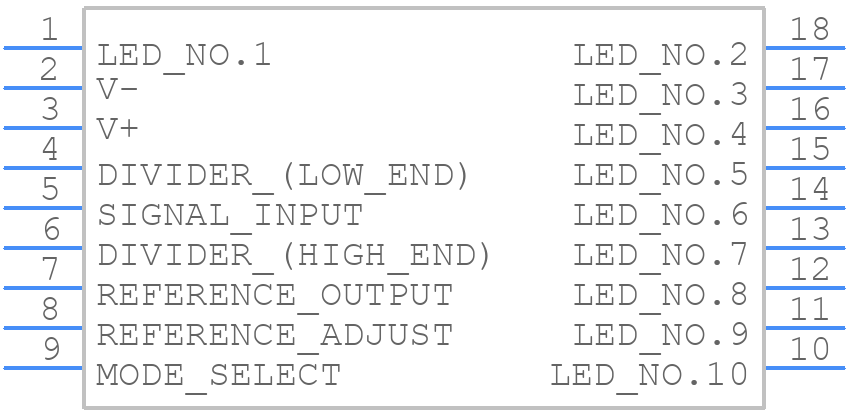 LM3915N - Texas Instruments - PCB symbol