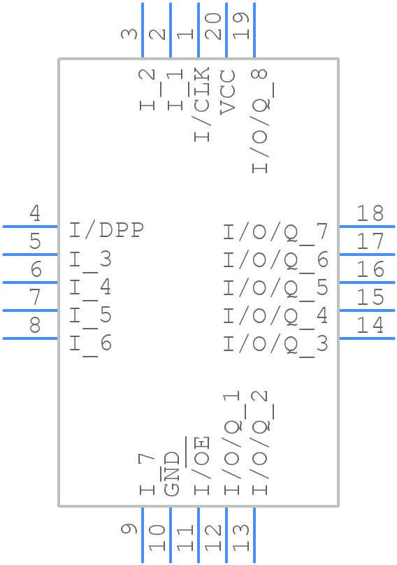 GAL16V8ZD-15QJ - Lattice Semiconductor - PCB symbol