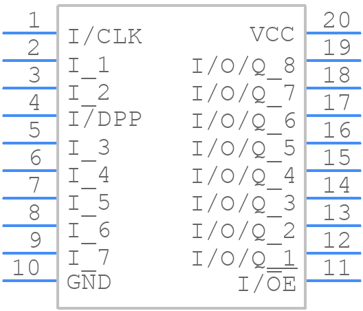 GAL16V8ZD-15QP - Lattice Semiconductor - PCB symbol