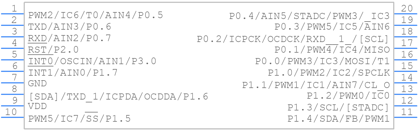 N76E003AT20 - Nuvoton - PCB symbol