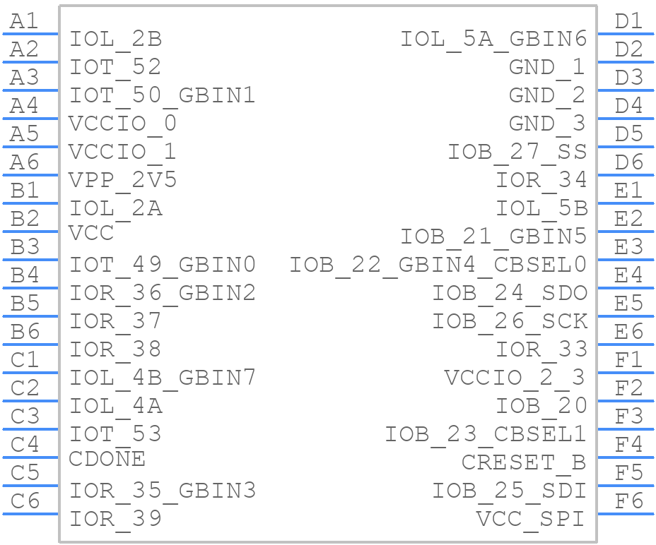 ICE40LP384-CM36TR - Lattice Semiconductor - PCB symbol