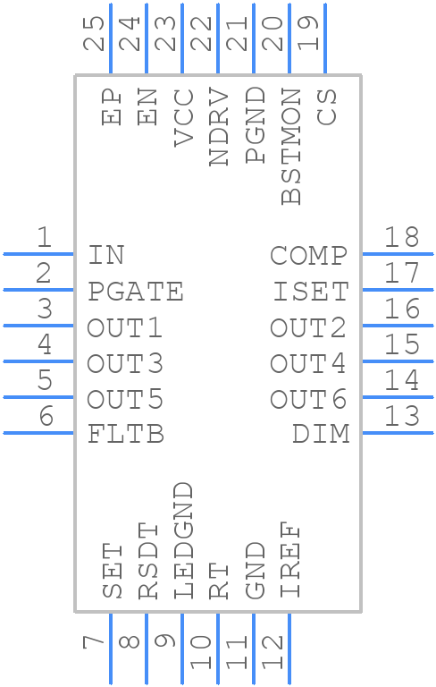 MAX20446CATGA/V+T - Analog Devices - PCB symbol
