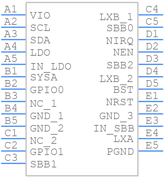 MAX77643CANA+T - Analog Devices - PCB symbol