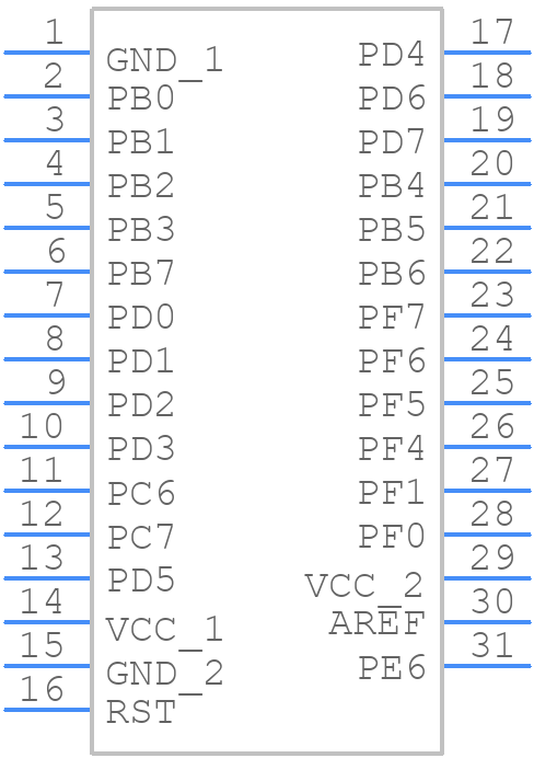 Teensy 2.0 - Teensy - PCB symbol
