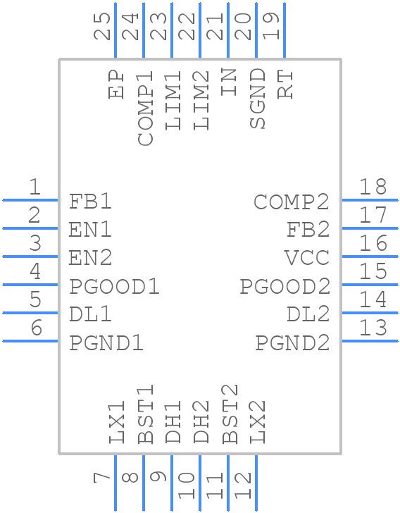 MAX15023ETG+ - Analog Devices - PCB symbol