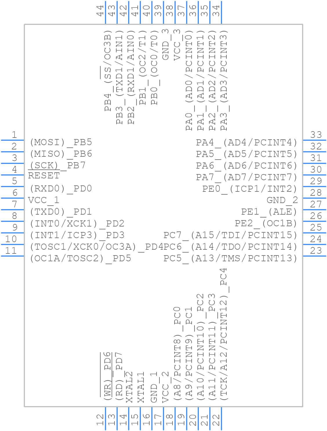 ATMEGA162-16AI - Microchip - PCB symbol