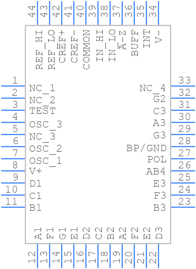 ICL7107CM44Z - Renesas Electronics - PCB symbol