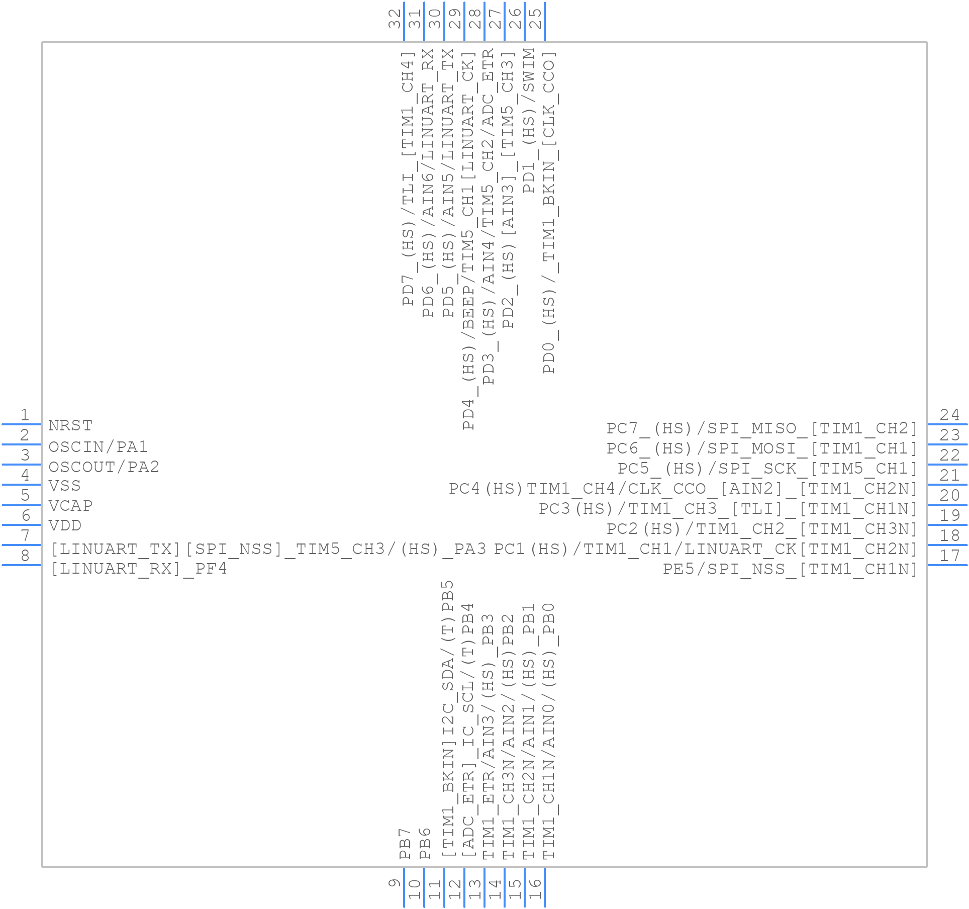 STM8AF6226ITCX - STMicroelectronics - PCB symbol