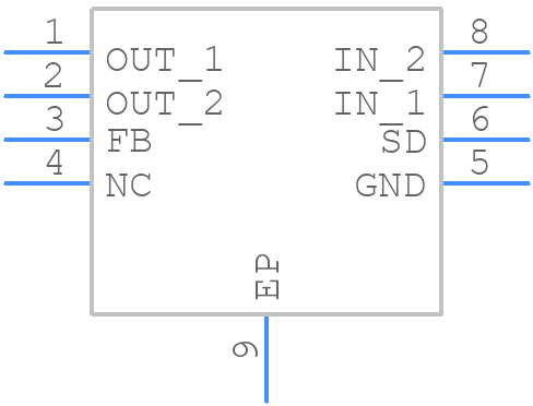 NCP3334AMTADJTBG - onsemi - PCB symbol
