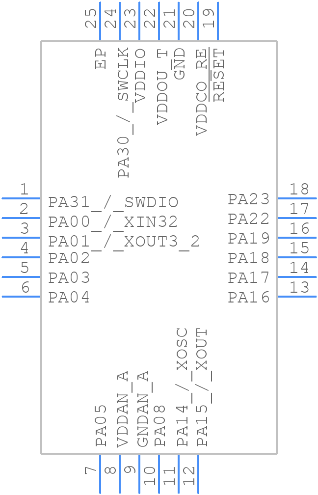 ATSAML10D14A-MU - Microchip - PCB symbol