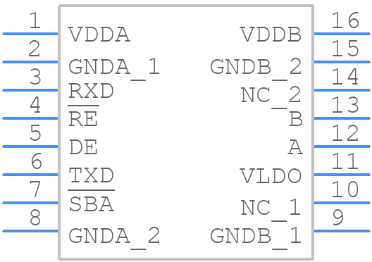 MAX14948EWE+T - Analog Devices - PCB symbol