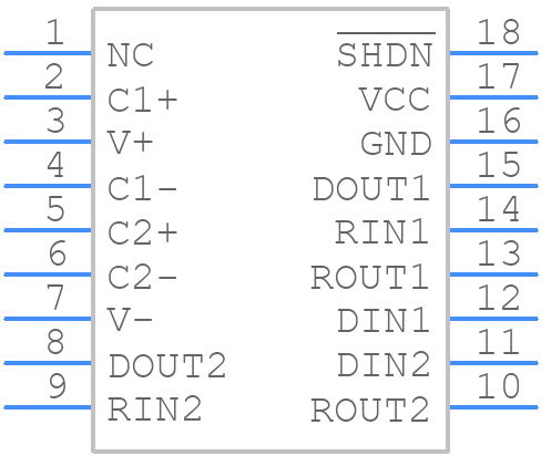 MAX222IDWG4 - Texas Instruments - PCB symbol