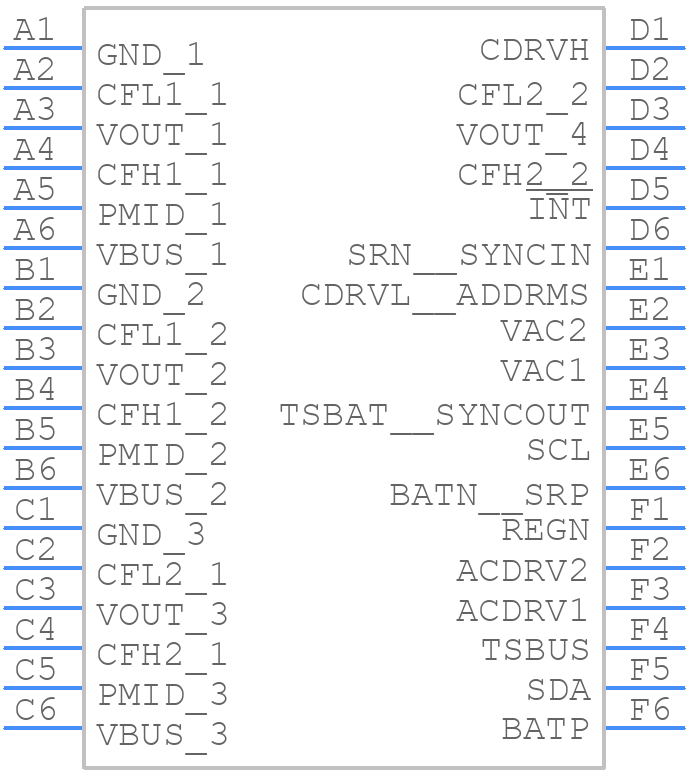 BQ25960YBGR - Texas Instruments - PCB symbol