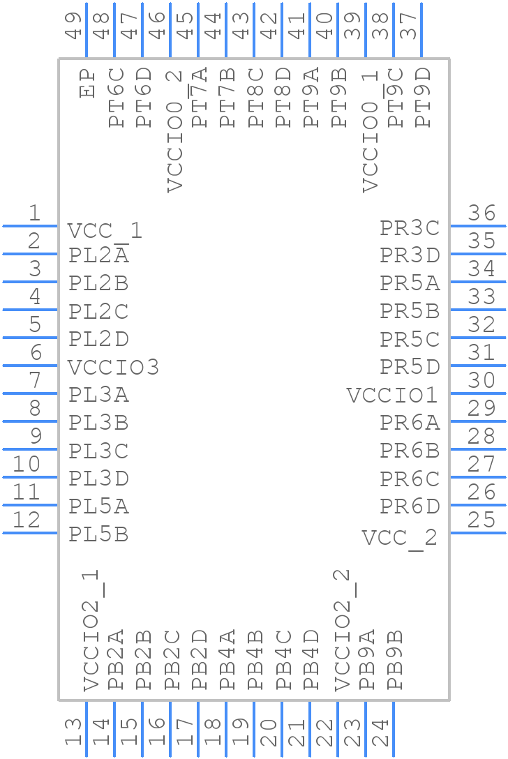 LCMXO2-256HC-6SG48I - Lattice Semiconductor - PCB symbol