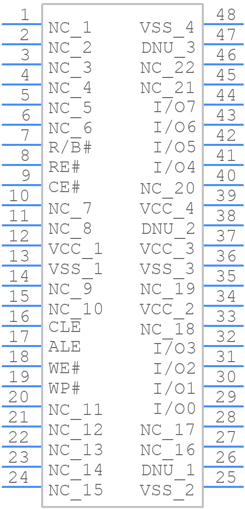 MT29F4G08ABADAWP-AITX:D TR - Micron - PCB symbol