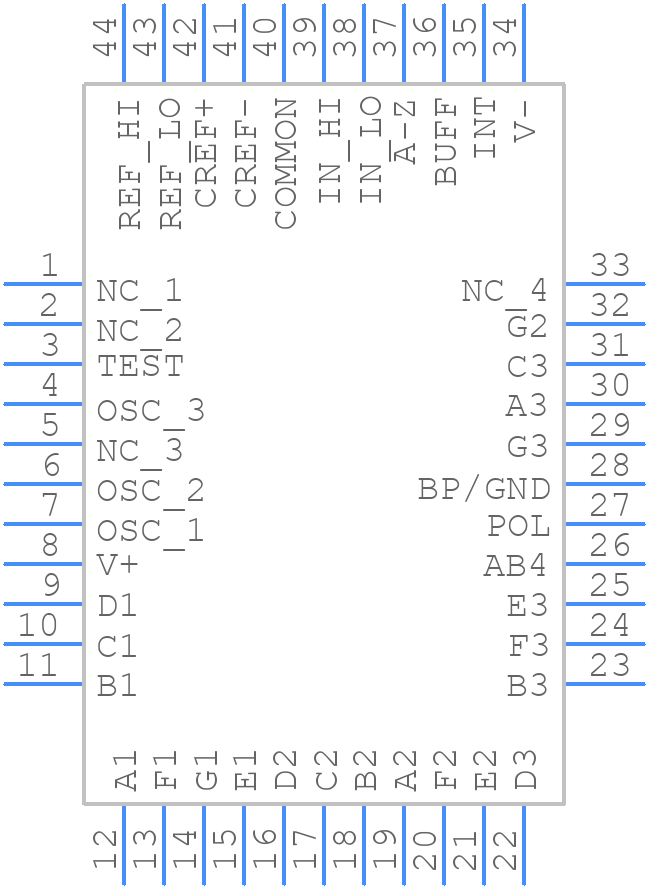 ICL7107CM44ZT - Renesas Electronics - PCB symbol