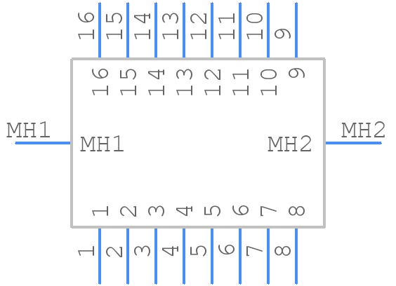 HIF3B-16PA-2.54DS(71) - Hirose - PCB symbol