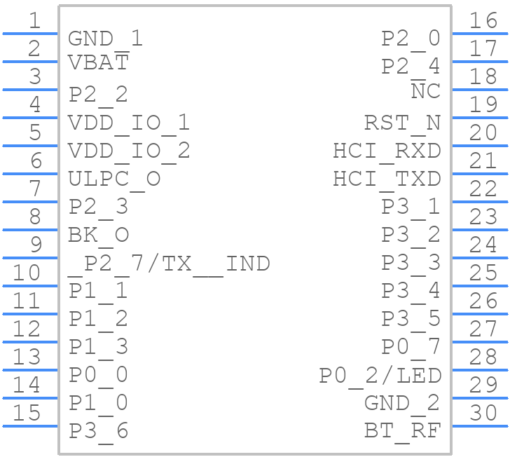 BM70BLE01FC2-0B04AA - Microchip - PCB symbol