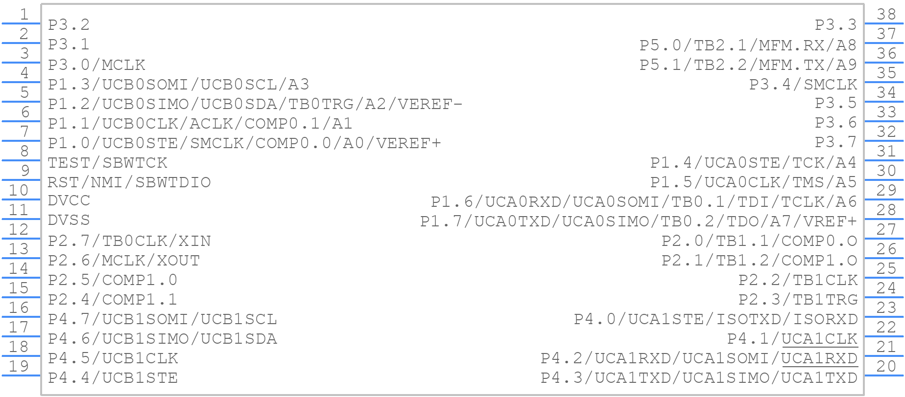 MSP430FR2153TDBTR - Texas Instruments - PCB symbol