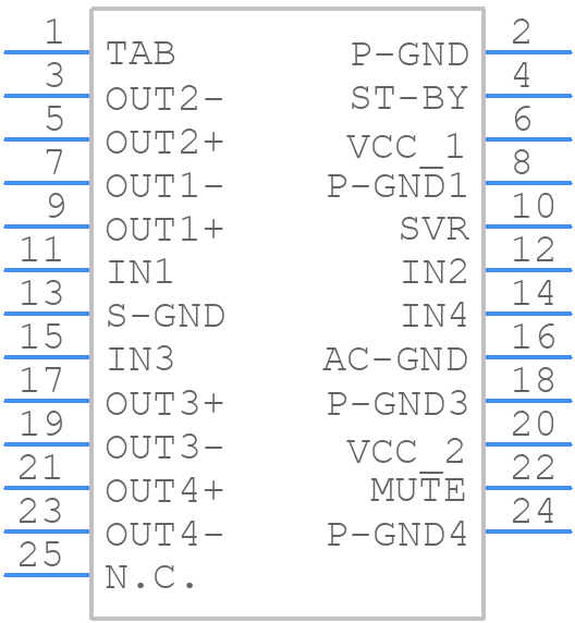 TDA7387 - STMicroelectronics - PCB symbol