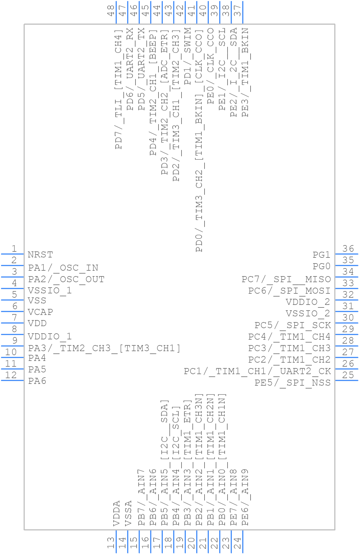 STM8S105C4T3 - STMicroelectronics - PCB symbol