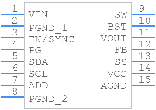 MP8865GQ-P - Monolithic Power Systems (MPS) - PCB symbol