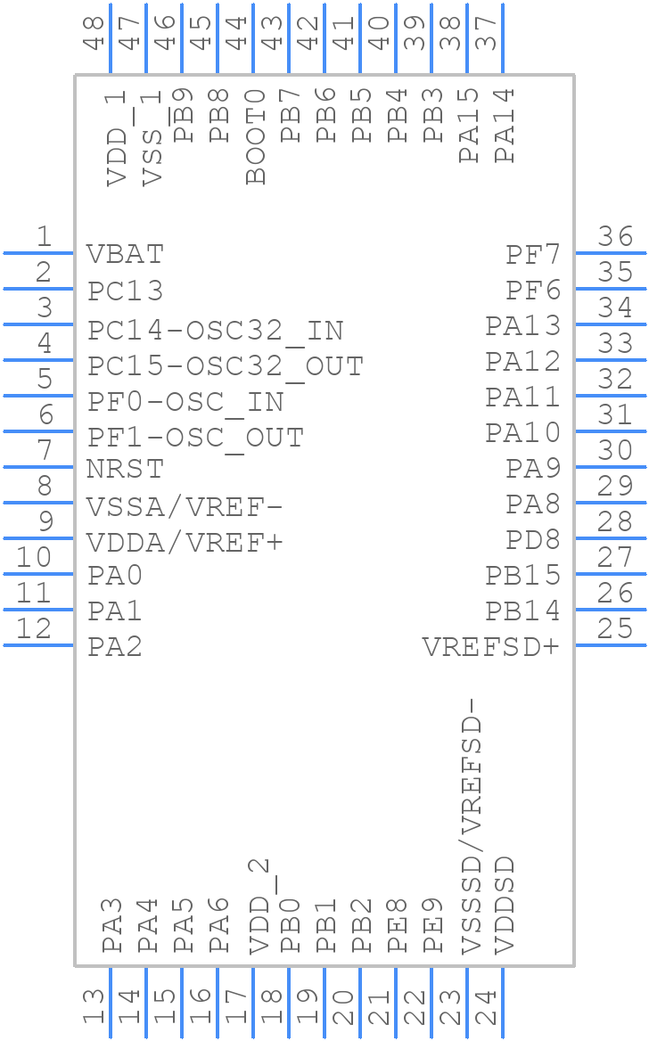 STM32F373CBT7 - STMicroelectronics - PCB symbol
