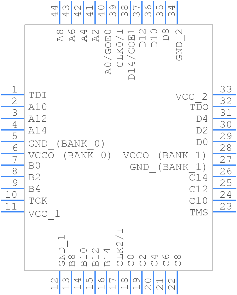LC4064V-5T44C - Lattice Semiconductor - PCB symbol