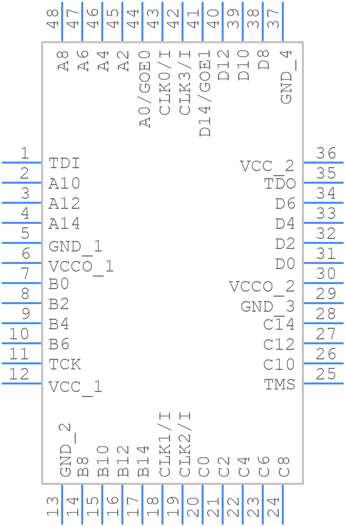 LC4064V-75T48E - Lattice Semiconductor - PCB symbol