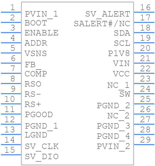 IR38363MTRPBFAUMA1 - Infineon - PCB symbol