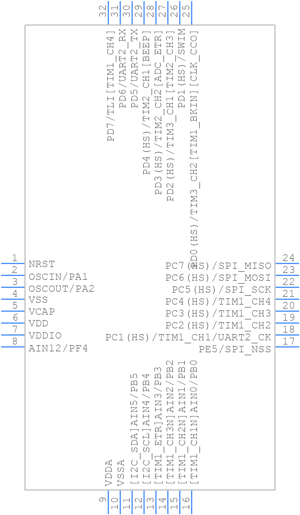 STM8S105K6T3C - STMicroelectronics - PCB symbol