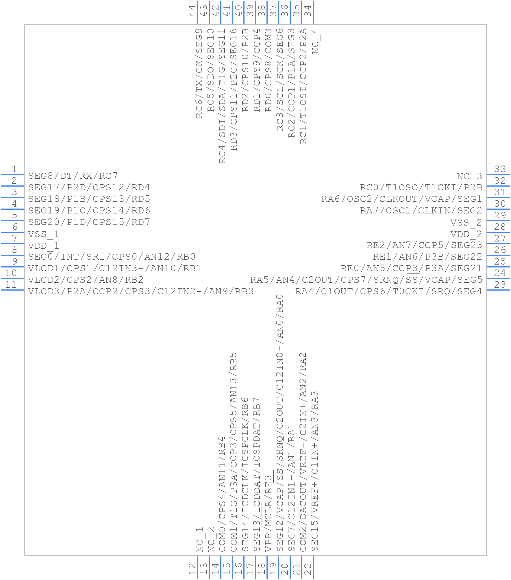 PIC16F1934-I/PTVAO - Microchip - PCB symbol