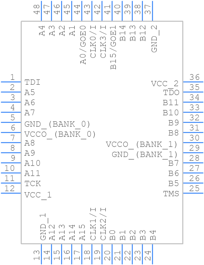 LC4032C-75TN48C - Lattice Semiconductor - PCB symbol