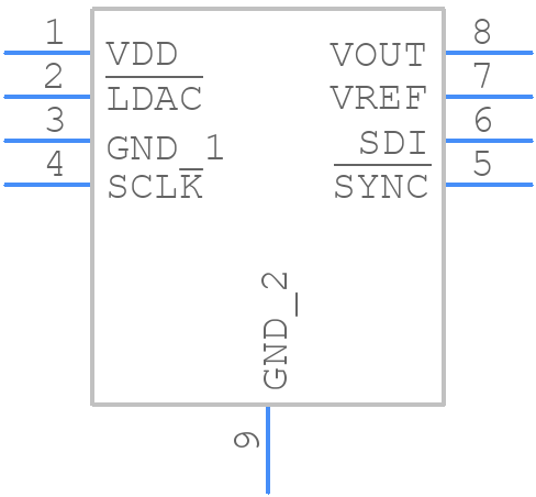 AD5681RBCPZ-1RL7 - Analog Devices - PCB symbol