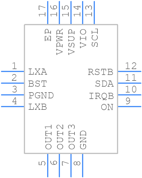 MAX17271ETE+ - Analog Devices - PCB symbol