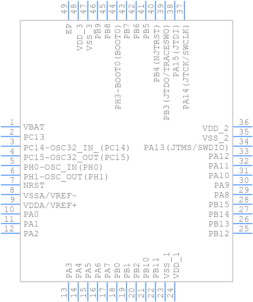 STM32L451CCU6TR - STMicroelectronics - PCB symbol