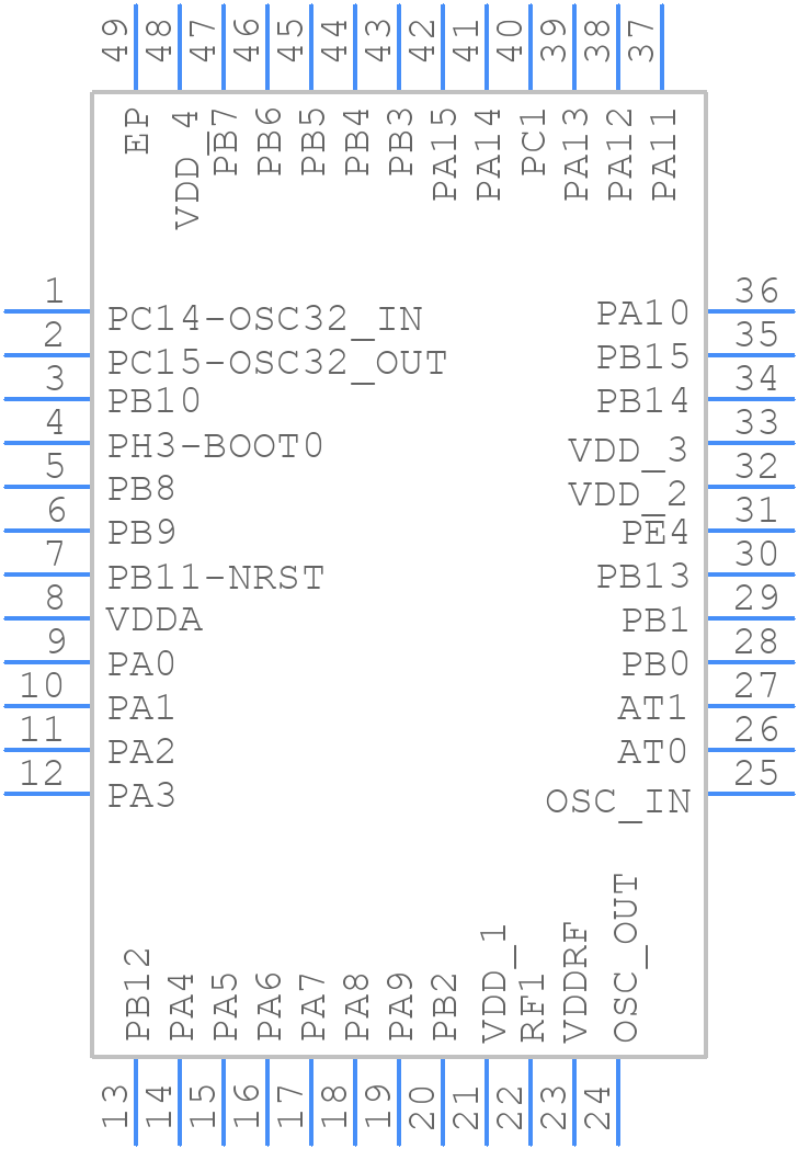 STM32WB15CCU6E - STMicroelectronics - PCB symbol
