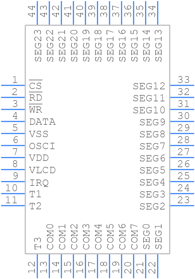 HT1622 44 LQFP-A - Holtek - PCB symbol