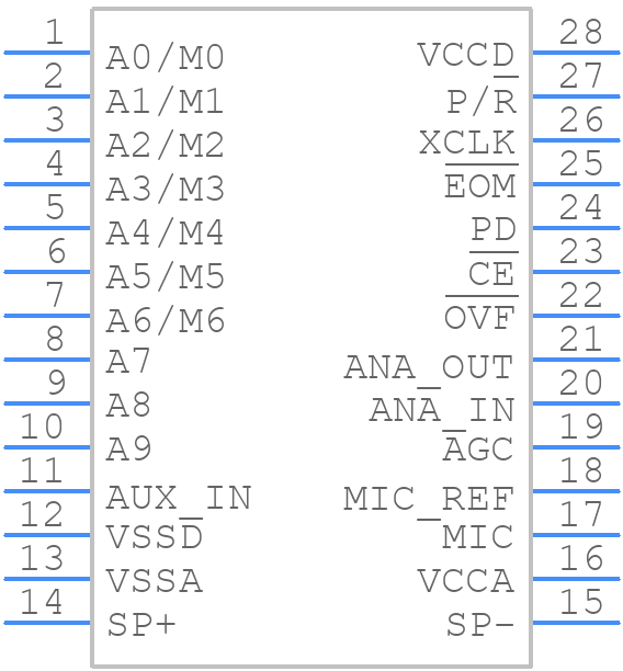 ISD2560P - Winbond - PCB symbol